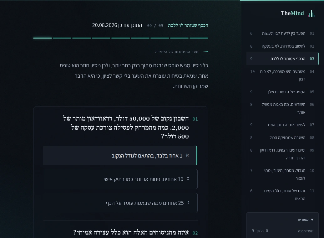 שער הבנה: עשר שאלות שנדגמות מבנק גדול יותר